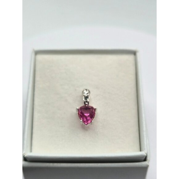 Retired Swarovski October Rose Pendant Pink Crystal Heart NEW in box - Picture 2 of 6